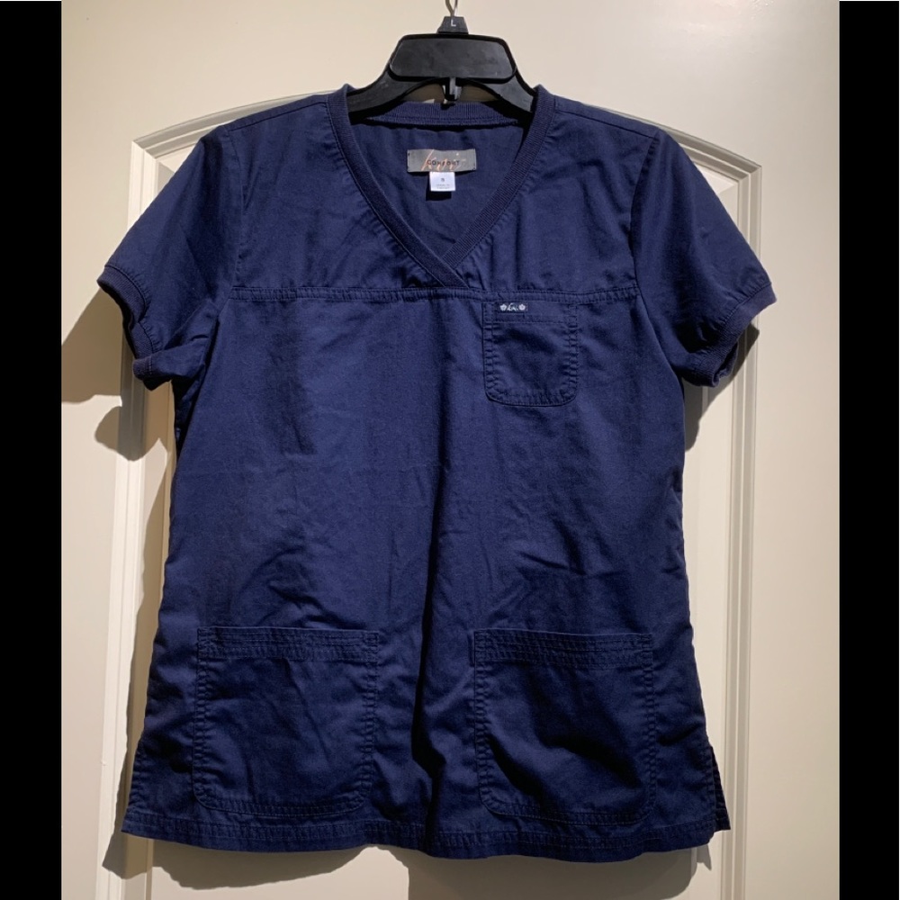 Koi Comfort Navy Scrub Top size S